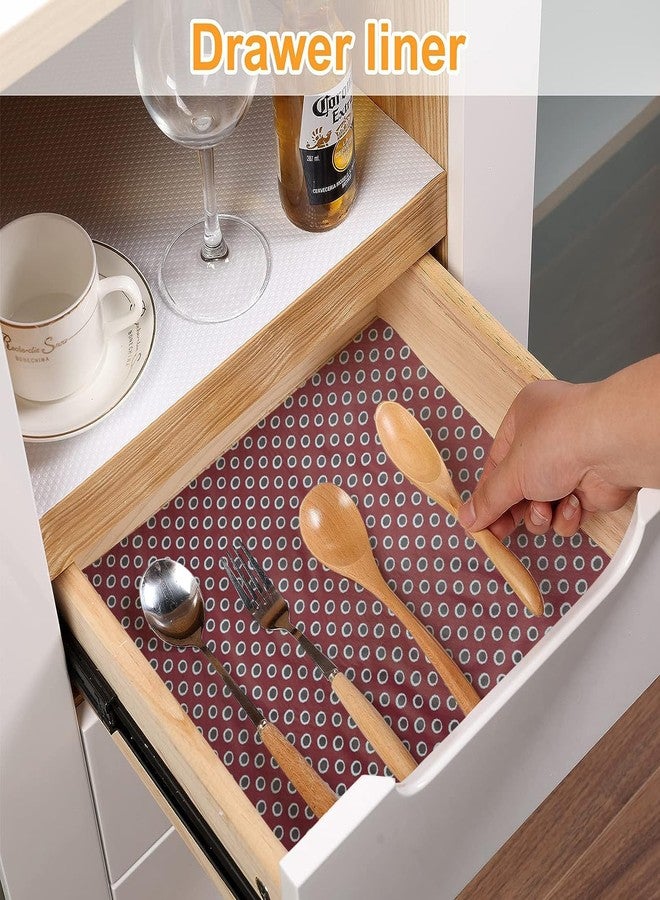 Vocal Store Kitchen Drawer/Cabinet Shelf Mat|PVC Material|Adjustable Size 10 Meter Roll, Red - MDOJ1-P077-10 - Image 3