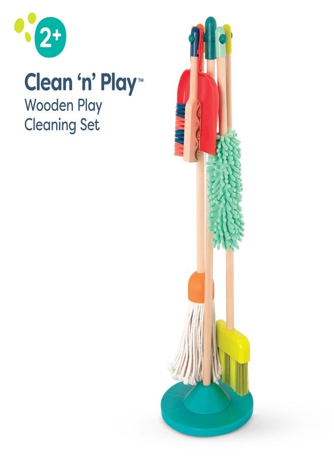 B. toys - Kids Cleaning Set - Wooden Toys - Pretend Play Kit for Toddlers - Broom, Mop, Dustpan, Brush, Duster - 2 Years + - Clean 'n' Play - Image 3