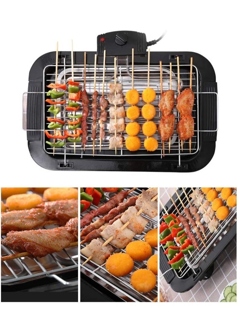 ELTRAZONE Smokeless Indoor/Outdoor Electric Grill Portable Tabletop Grill Kitchen BBQ Grills Adjustable Temperature Control,Removable Water Filled Drip Tray,2000W,Black（EU Plug）  - Image 1