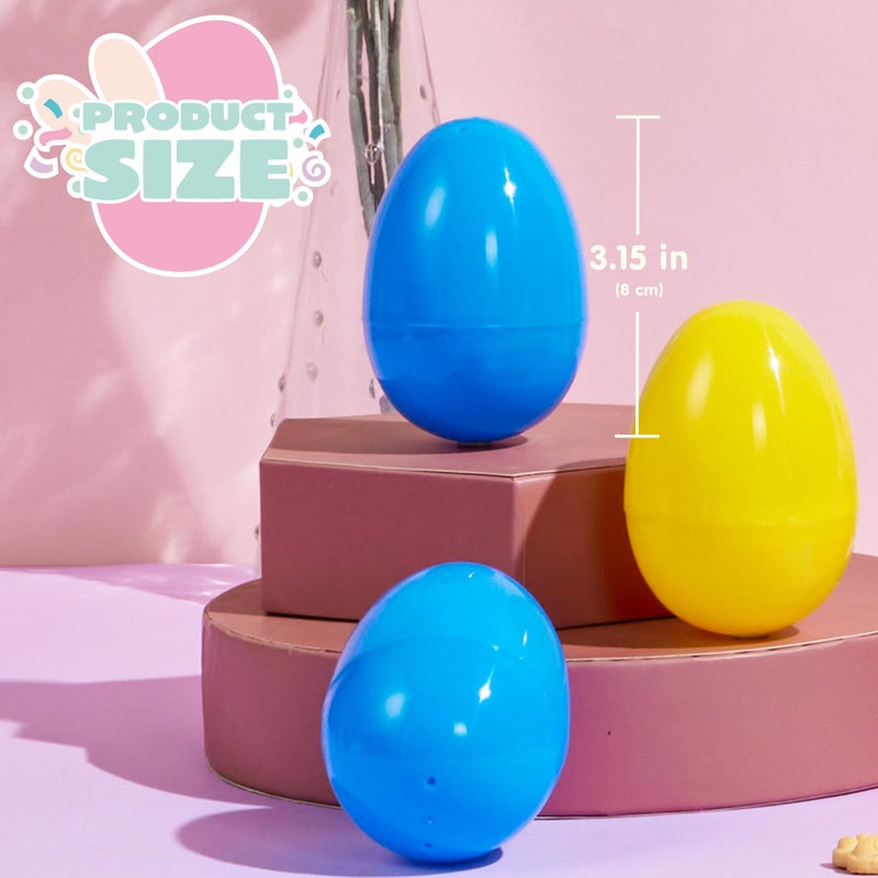 JOYIN 3.15" Easter Eggs, Fillable Plastic Eggs Empty Colorful Bright Eggshells with Hinge for Easter Hunt, Filling Treats, Party Favor, Basket Stuffers, Classroom Prize Supplies, 18PCS - Image 5