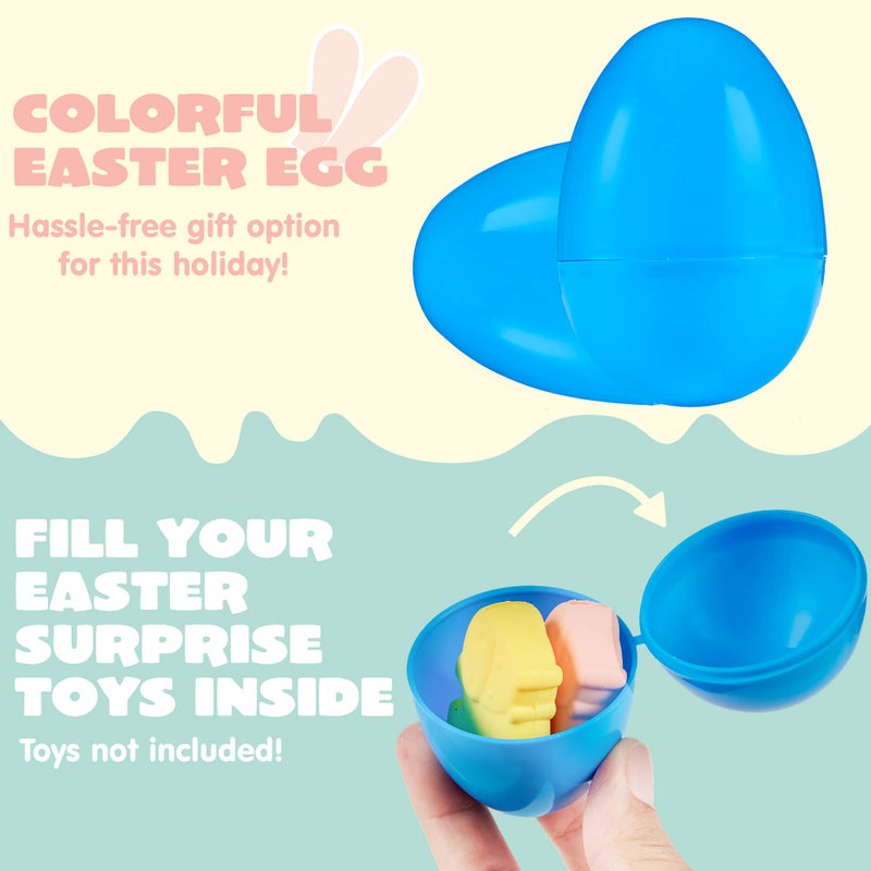 JOYIN 3.15" Easter Eggs, Fillable Plastic Eggs Empty Colorful Bright Eggshells with Hinge for Easter Hunt, Filling Treats, Party Favor, Basket Stuffers, Classroom Prize Supplies, 18PCS - Image 3