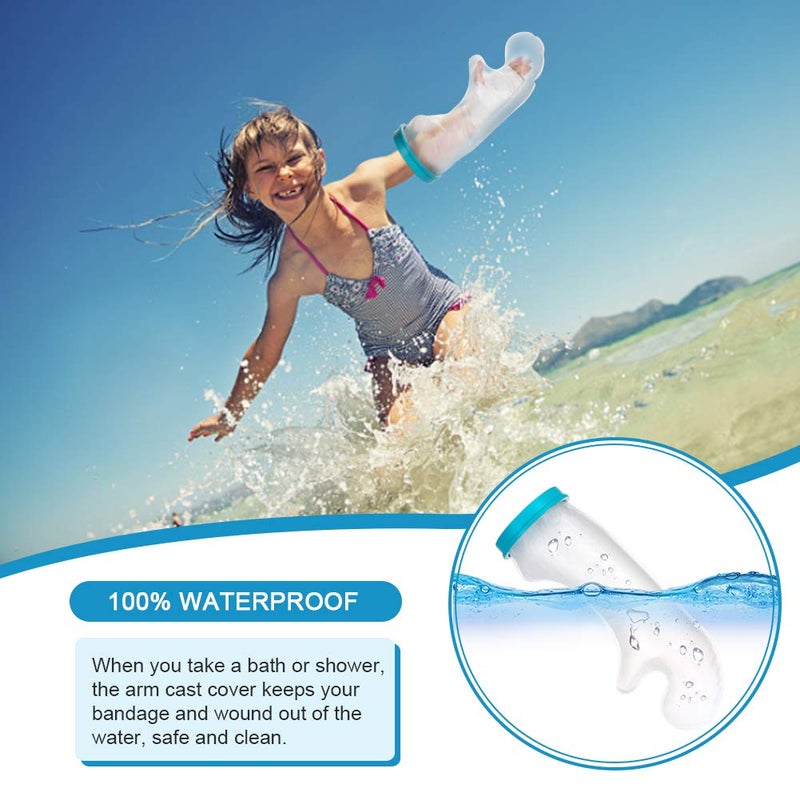 klarako Shower Cover,Waterproof Arm Shower Protector Home Shower Bath Sleeve Arm Cast Wound Protector for Kids Arm Fracture Wounds Arm Dry-19Inches - Image 2