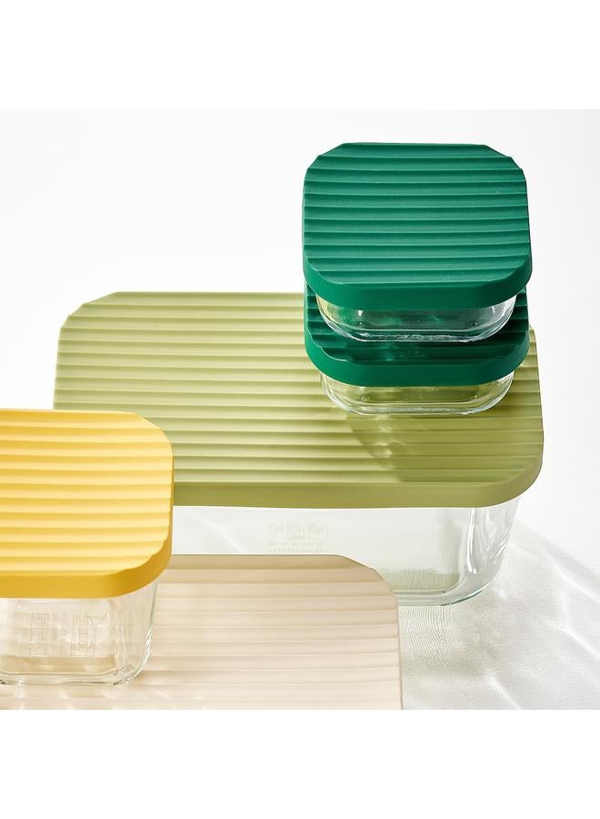 Zaboon Food container with lid, set of 5, transparent/multicolour - Image 3