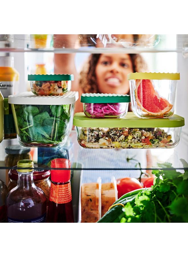 Zaboon Food container with lid, set of 5, transparent/multicolour - Image 2