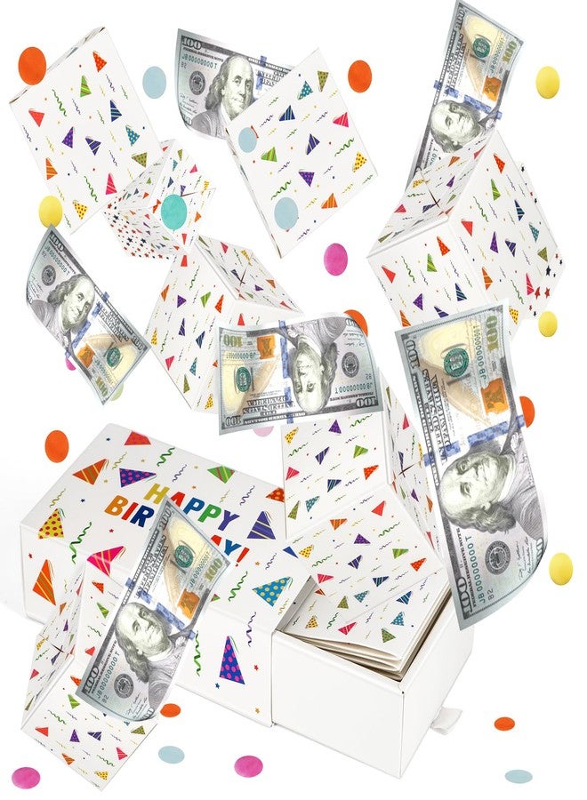 Giftota Happy Birthday Surprise Gift Box Explosion for Money, Money Gift Box Explosion with Confetti, Pop Out Money Gift Box, Money Box for Cash Gift, Cash Explosion Gift Box for Women Men Kids - Image 1