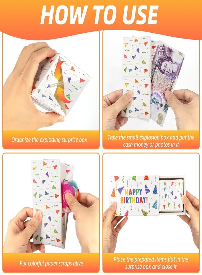 Giftota Happy Birthday Surprise Gift Box Explosion for Money, Money Gift Box Explosion with Confetti, Pop Out Money Gift Box, Money Box for Cash Gift, Cash Explosion Gift Box for Women Men Kids - Image 3