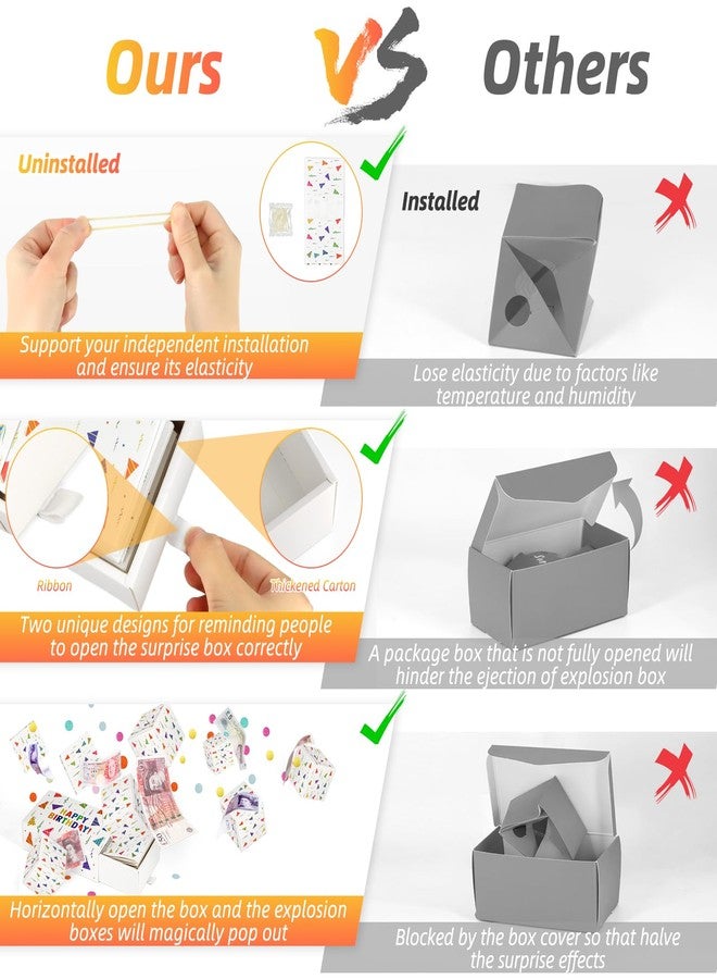 Giftota Happy Birthday Surprise Gift Box Explosion for Money, Money Gift Box Explosion with Confetti, Pop Out Money Gift Box, Money Box for Cash Gift, Cash Explosion Gift Box for Women Men Kids - Image 4