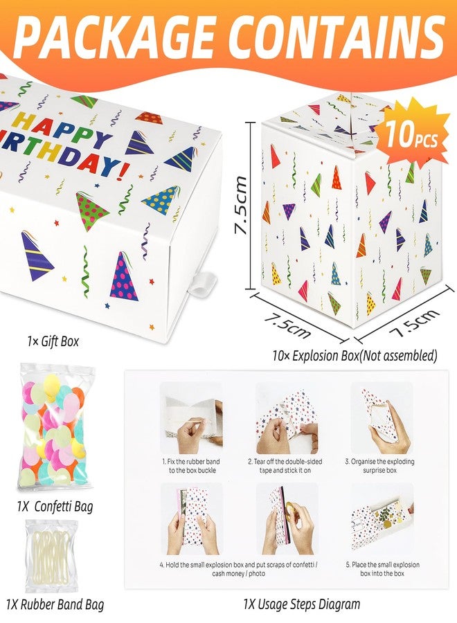 Giftota Happy Birthday Surprise Gift Box Explosion for Money, Money Gift Box Explosion with Confetti, Pop Out Money Gift Box, Money Box for Cash Gift, Cash Explosion Gift Box for Women Men Kids - Image 2