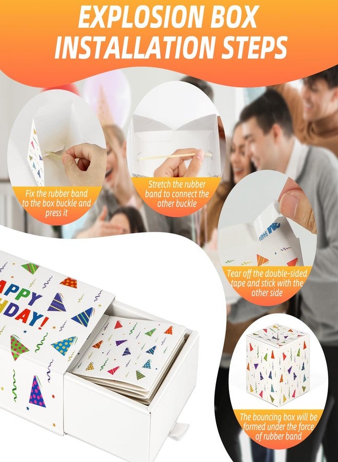 Giftota Happy Birthday Surprise Gift Box Explosion for Money, Money Gift Box Explosion with Confetti, Pop Out Money Gift Box, Money Box for Cash Gift, Cash Explosion Gift Box for Women Men Kids - Image 5