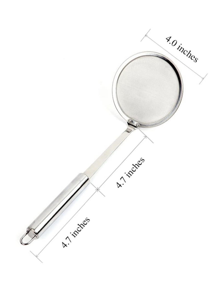 SYOSI Hot Pot Fat Skimmer Spoon Stainless Steel Fine Mesh Strainer for Skimming Grease and Foam  - Image 4