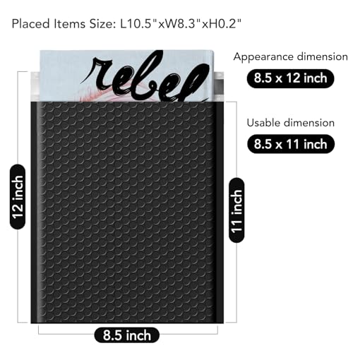 Fuxury Black Bubble Mailers 8.5x12" 40 Pack Medium Padded Envelopes Opaque #2 Bubble Mailer Usable Size 8x11" Thick Padded Mailers for Small Business Mailing Books Clothes Makeup Supplies - Image 2