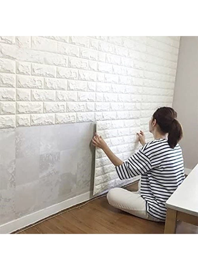 لينجوي ألواح حائط من الطوب ثلاثية الأبعاد قابلة للتقشير واللصق، مقاس 70×77 سم، ورق حائط ذاتي اللصق من رغوة البولي إيثيلين المقاومة للماء - Image 5