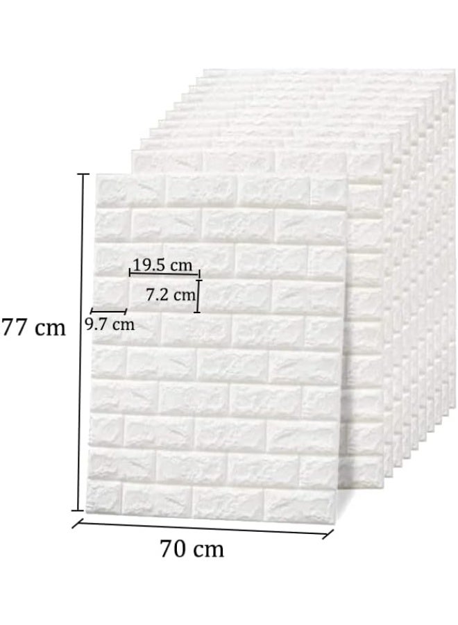 لينجوي ألواح حائط من الطوب ثلاثية الأبعاد قابلة للتقشير واللصق، مقاس 70×77 سم، ورق حائط ذاتي اللصق من رغوة البولي إيثيلين المقاومة للماء - Image 2