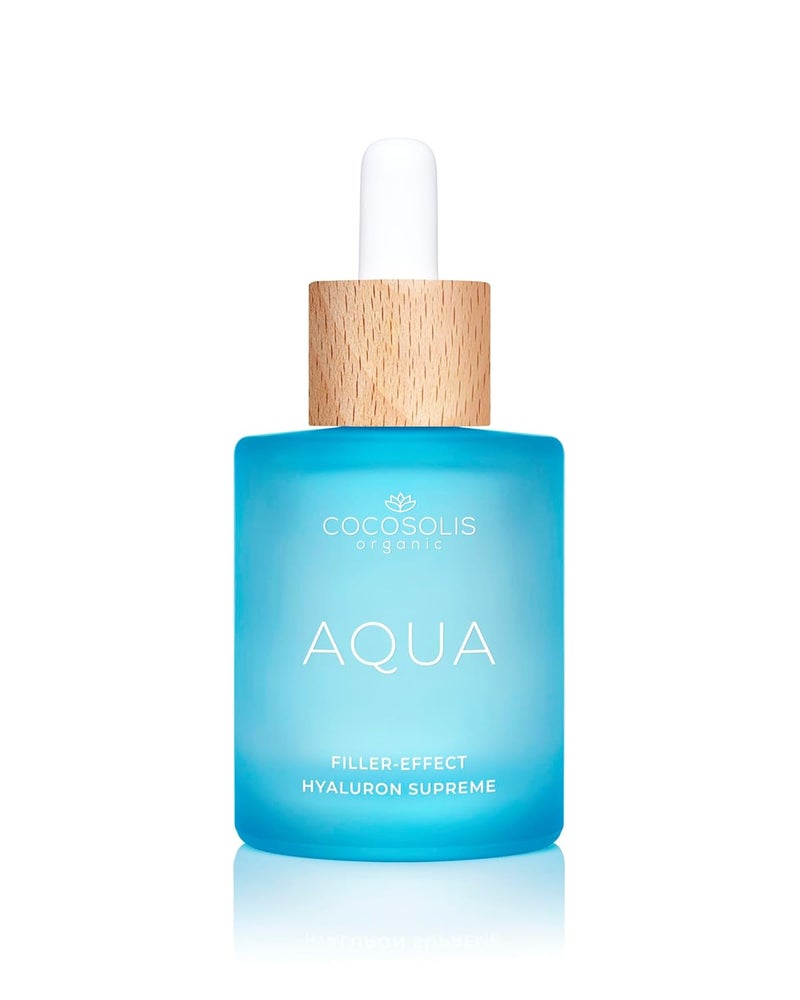 COCOSOLIS COCOSOLIS AQUA FillerEffect Hyaluron Supreme facial serum with 8 types of hyaluronic acid and Aquaxyl vegan antiage day care with ultra hydration 