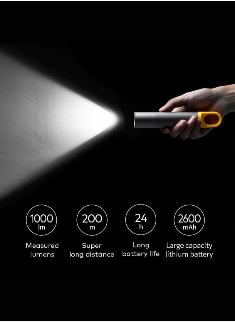 HOTO Flashlight Lite | Zoomable Torch with 5 Modes (SOS & Strobe) | USB Rechargeable Extremely Bright 1000 Lumen Torch with Diffuser & Portable Carabiner Hook | Flashlight for Camping, Hiking, Emergency  - Image 3