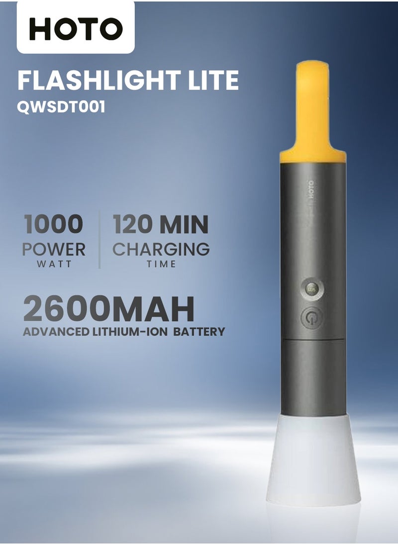 HOTO Flashlight Lite | Zoomable Torch with 5 Modes (SOS & Strobe) | USB Rechargeable Extremely Bright 1000 Lumen Torch with Diffuser & Portable Carabiner Hook | Flashlight for Camping, Hiking, Emergency  - Image 1