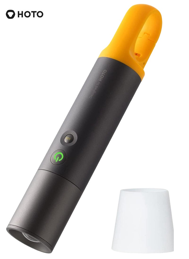 HOTO Flashlight Lite | Zoomable Torch with 5 Modes (SOS & Strobe) | USB Rechargeable Extremely Bright 1000 Lumen Torch with Diffuser & Portable Carabiner Hook | Flashlight for Camping, Hiking, Emergency  - Image 1