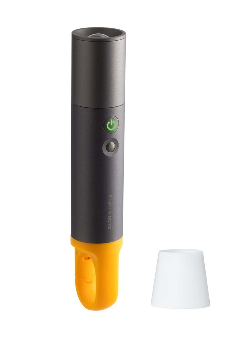 Flashlight Lite | Zoomable Torch with 5 Modes (SOS & Strobe) | USB Rechargeable Extremely Bright 1000 Lumen Torch with Diffuser & Portable Carabiner Hook | Flashlight for Camping, Hiking, Emergency