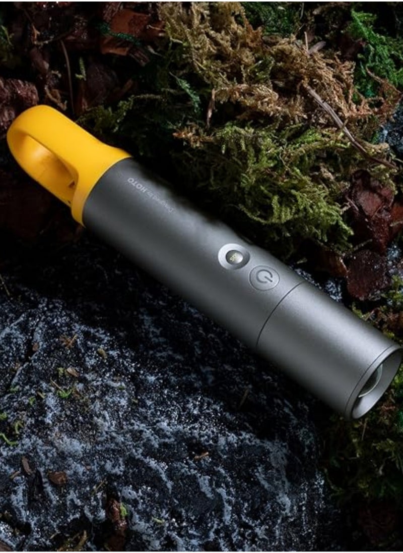 Flashlight Lite | Zoomable Torch with 5 Modes (SOS & Strobe) | USB Rechargeable Extremely Bright 1000 Lumen Torch with Diffuser & Portable Carabiner Hook | Flashlight for Camping, Hiking, Emergency