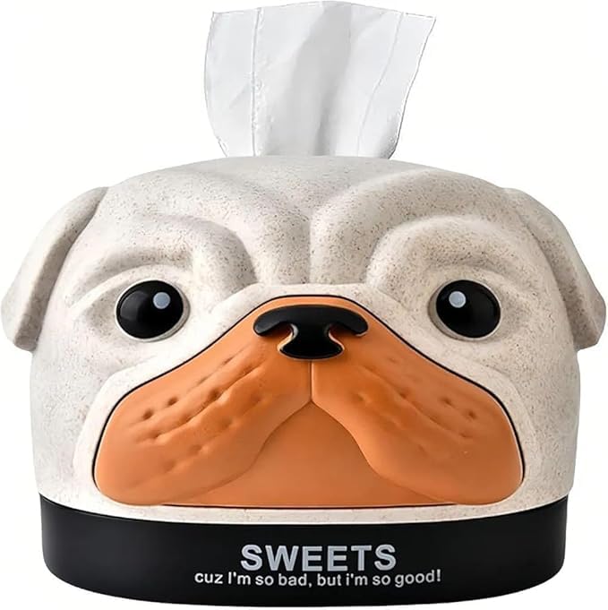 BLISS START 3D Dog Shape Car Tissue Box, Creative Desktop Napkin Box,Cosmetic Holder for Home,Bedroom,Office,Kitchen, Plastic Paper Towel Container,Tissue Cover Organizer (Multicolor, Pack of 1). - Image 1