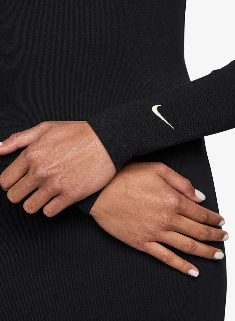 Nike black Nsw Chill Knitted Midi Dress for Women | Best Price UAE