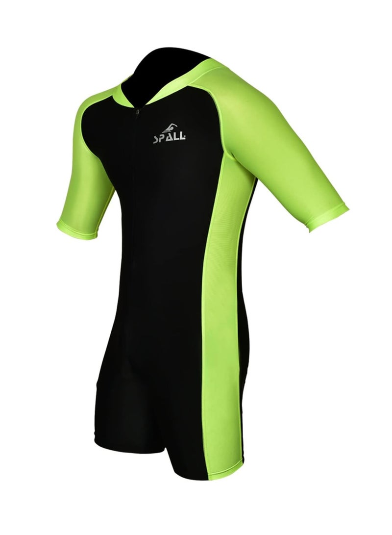 Spall Kids One Piece Short Sleeve Swimsuit for Boys & Girls | UV Protection Full Body Swimwear | Comfortable, Quick-Dry Bathing Suit for Beach, Pool, Surfing, and Water Activities - Image 2