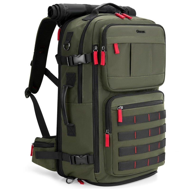 Gonex Travel Backpack, Large Carry-On Nylon Duffle Bag, 3-in-1 Convertible Laptop Bag for Men & Women, Durable for Work & Weekend Travel (Army Green) - Image 1