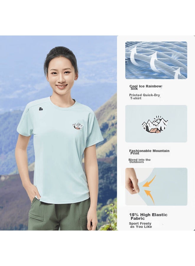 Scaler Ice Rainbow Quick-dry T-shirt For Men And Women, Spring/summer New Arrival, Sports Running Breathable Round Neck Outdoor Short Sleeve F4115567 - Image 1