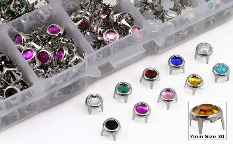 Allstarco Replacent Bedazzler Refills 10 Colors Size 30 Rhinestones Studs Over 450 Pieces