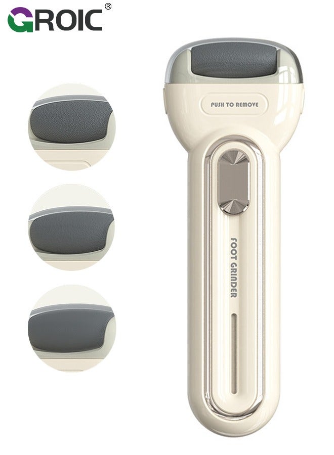 GROIC Electric Callus Remover for Feet with 3 Replaceable Heads - Callus Shaver Foot Filer Foot Grinder, Strong Adjustable Speed Foot Callus Remover Tool Foot Care Tool - Image 1