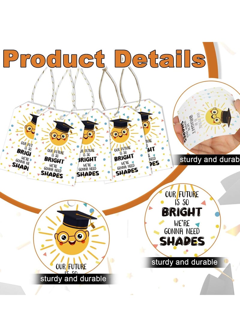 100 قطعة من بطاقات هدايا التخرج كروت  مع حبل، بطاقات هدايا حفلات التخرج، ملصقات ورقية معلقة مثقوبة مسبقًا للهدايا، لوازم تزيين هدايا حفلات التخرج، الحرف اليدوية لحفلات التخرج - Image 3