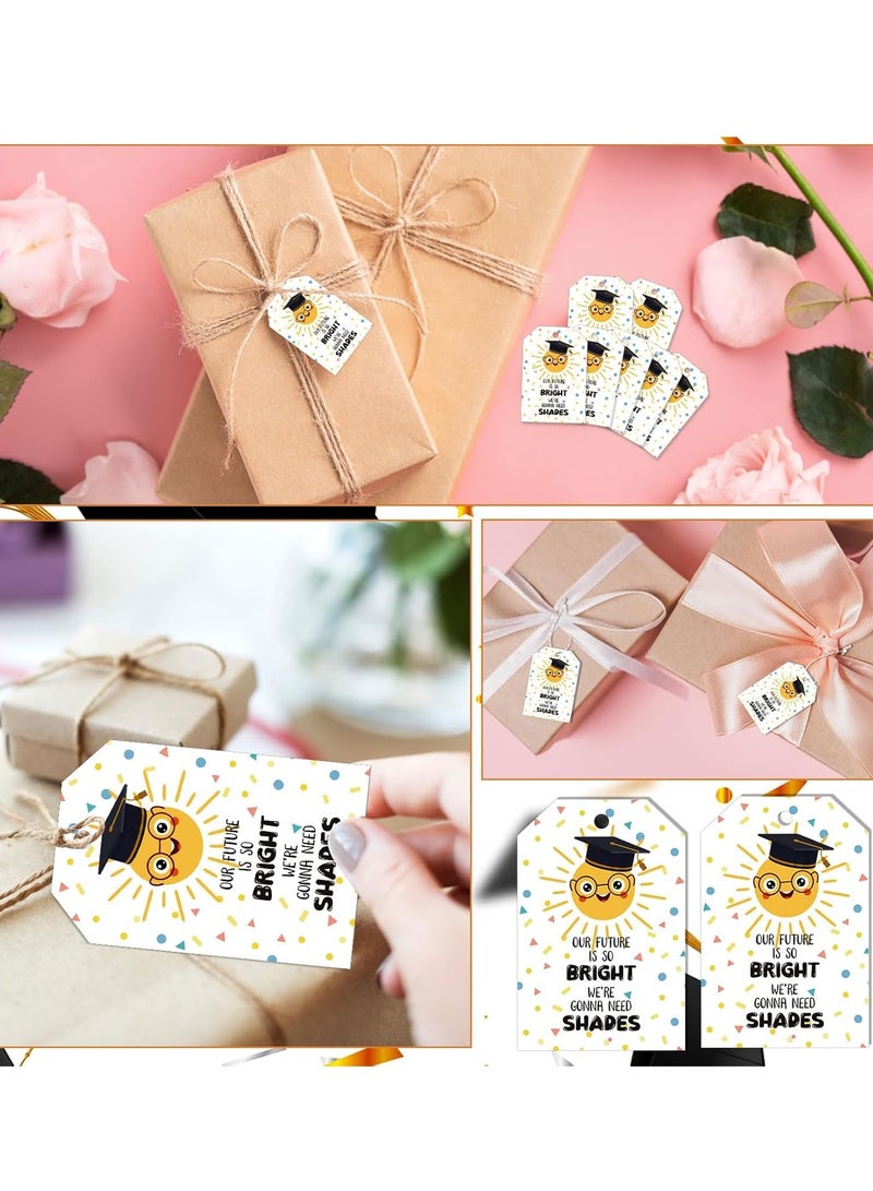 100 قطعة من بطاقات هدايا التخرج كروت  مع حبل، بطاقات هدايا حفلات التخرج، ملصقات ورقية معلقة مثقوبة مسبقًا للهدايا، لوازم تزيين هدايا حفلات التخرج، الحرف اليدوية لحفلات التخرج - Image 2