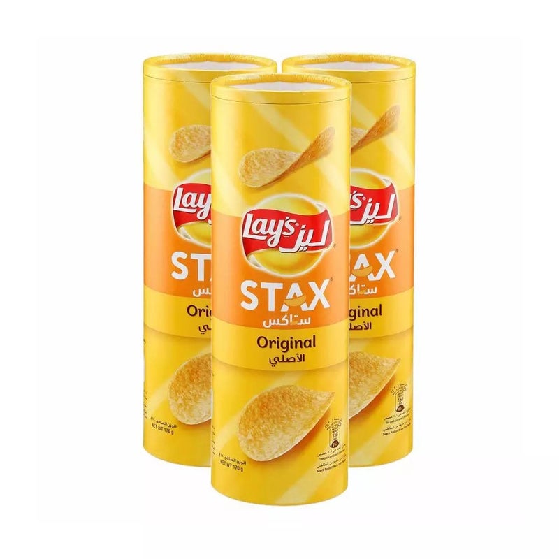 Lays Stax Assorted Flavor Stackable Potato Chips- 3X170gms