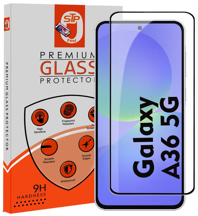 STP FEEL® Premium HD+ Tempered Glass Screen Protector Guard Compatible For Samsung Galaxy A36 5G / Galaxy A56 5G (6.7 Inch, Pack of 1) | Edge to Edge Coverage With Easy to installation kit - Image 1