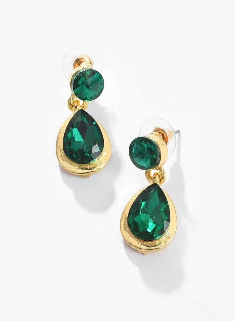 SOHI Gold Plated Designer Stone Necklace and Earring Set Jewellery Set