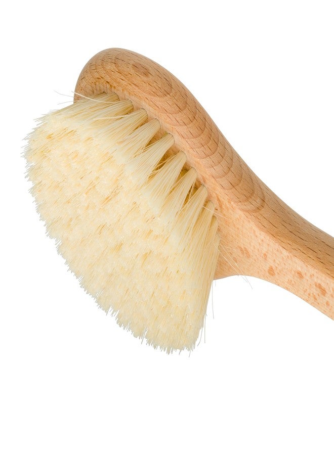 Redecker 100% Made in Germany Round Pig Bristle Bath Brush with Oiled Beechwood Handle, 14-1/5-Inches - Image 2