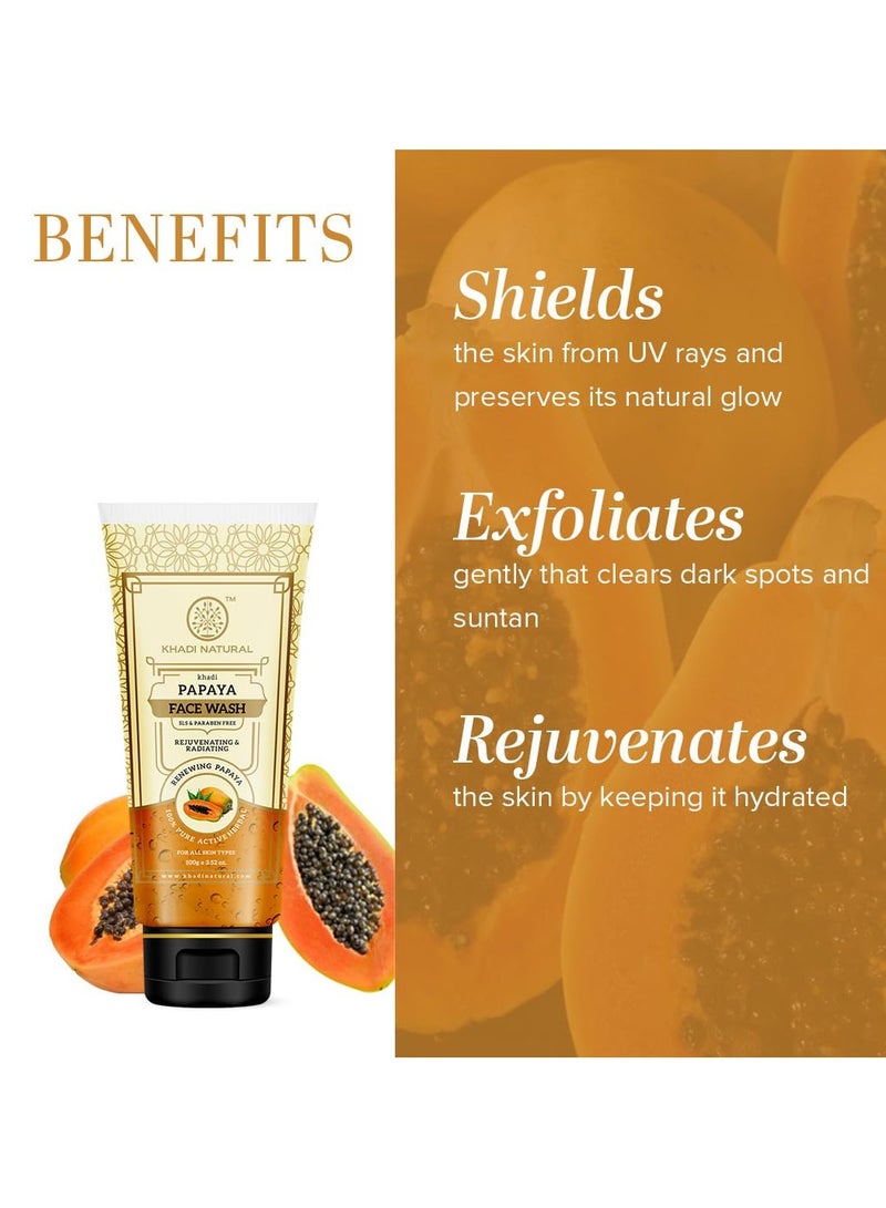 كادي غسول طبيعي للوجه بالبابايا لبشرة متوهجة وصحية | غسول الوجه بالأعشاب | غسول الوجه لتقليل البقع الداكنة والشوائب | خالٍ من SLS والبارابين | لجميع أنواع البشرة | 100 مل - Image 2