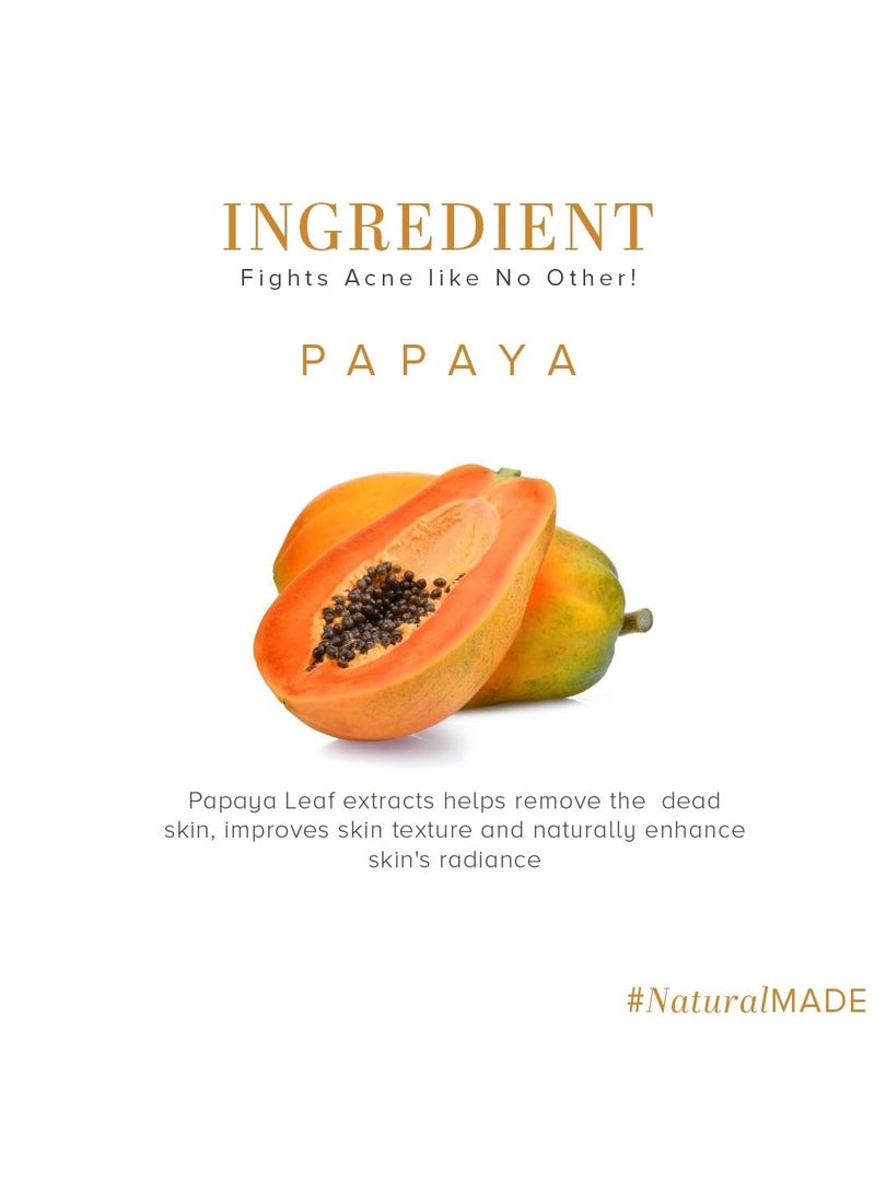 كادي غسول طبيعي للوجه بالبابايا لبشرة متوهجة وصحية | غسول الوجه بالأعشاب | غسول الوجه لتقليل البقع الداكنة والشوائب | خالٍ من SLS والبارابين | لجميع أنواع البشرة | 100 مل - Image 3