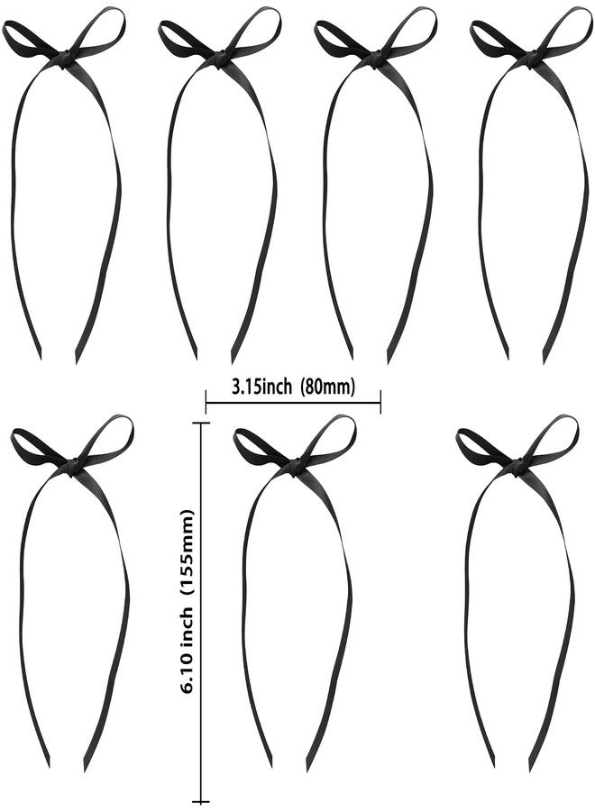 Ephlyn 30Pcs Bow Cupcake Toppers Valentine's Bowknot Ribbons Coquette Bow High Footed Cup Balloon Wall Party Decorations Cake Dessert Picks Birthday Wedding Party Supplies Black - Image 2