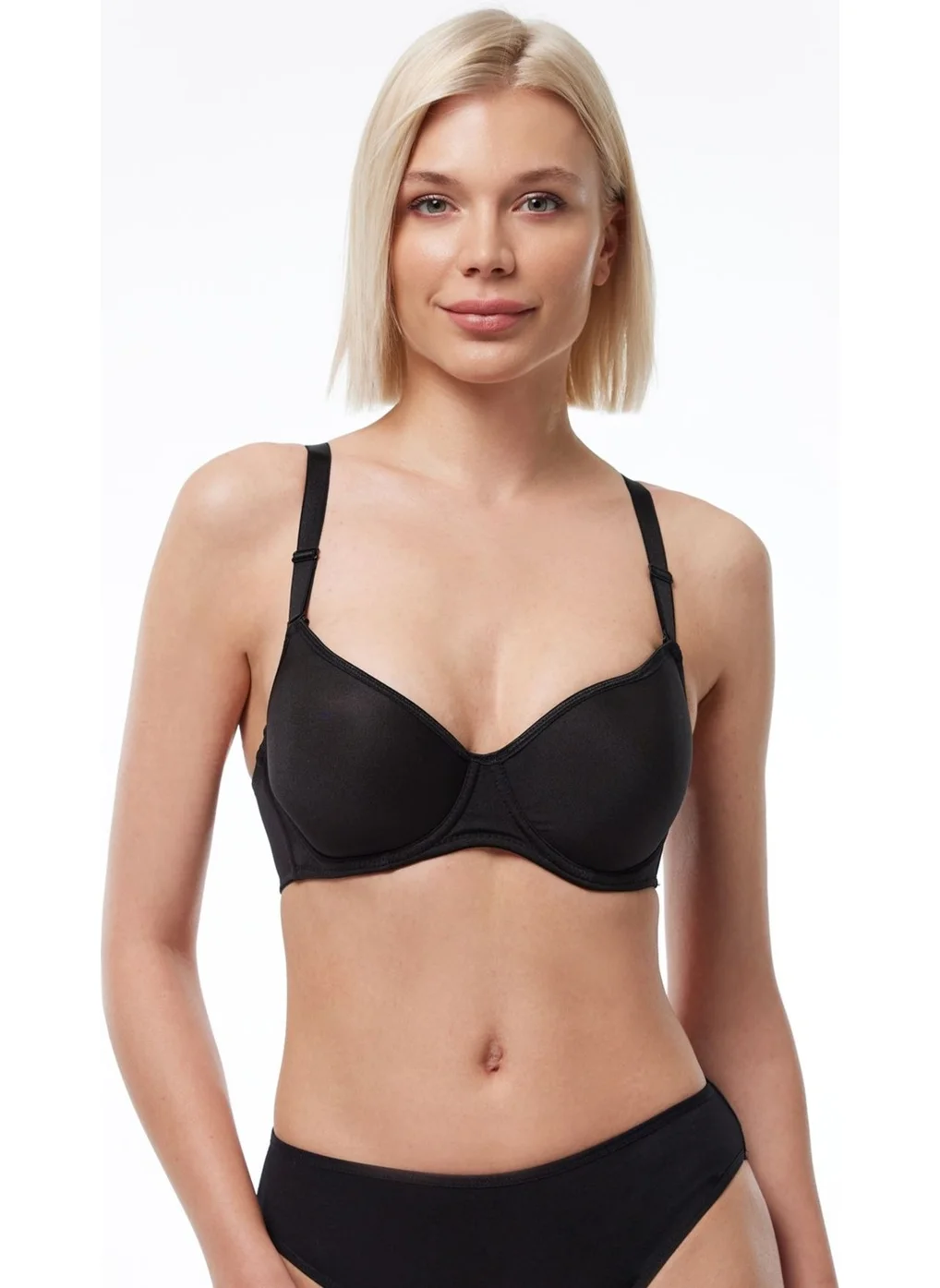 مالابادي Women's Black Non-Padded Cupped Underwire Bra 814