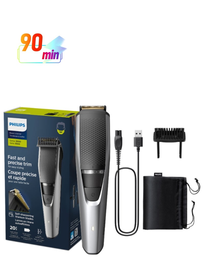Philips Beard Trimmer BT3232/15,Precision Beard Styling for Effortless Grooming,20 Length Settings, Maintenance-Free Blades, No Oil Required,90min Cordless Use, Battery Indicator Multicolour - Image 1