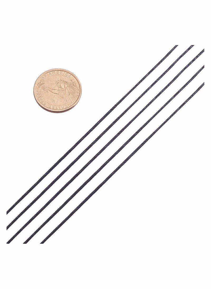 Excefore 1 Roll 1mm 100 Yards Waxed Cotton Cord Thread Beading String For Jewelry Making Crafting Beading Macrame 1mm - 100 Yards Black - Image 3
