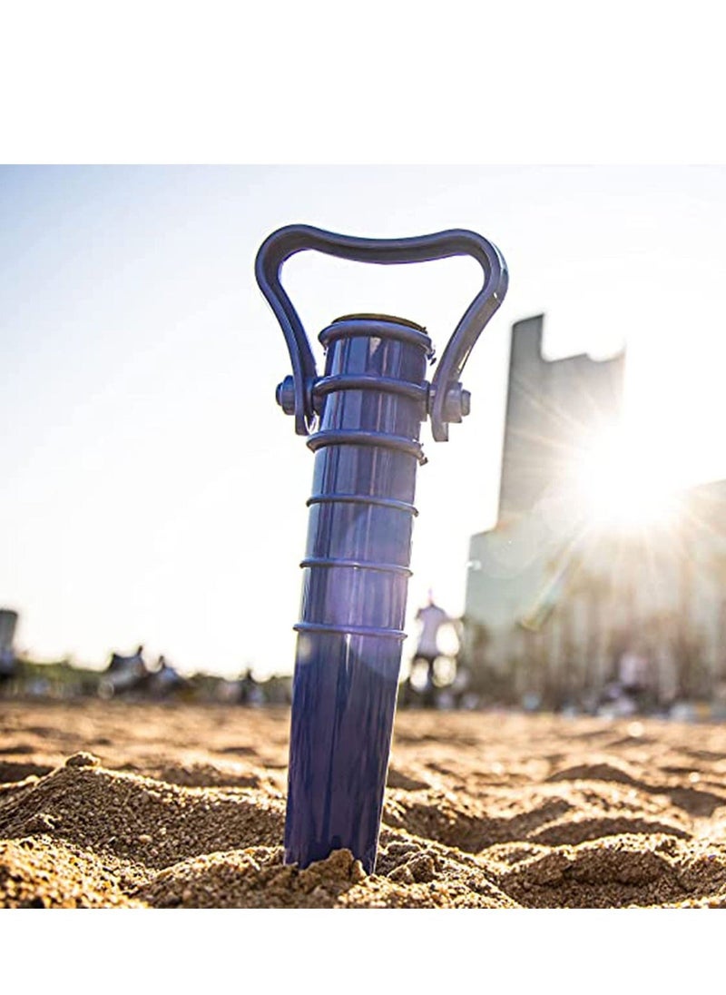 2PCS Adjustable Beach Umbrella Ground Anchor Spike Stretch Sand Stand Holder for Sun Beach Garden Patio Fishing Pole Blue - Image 2