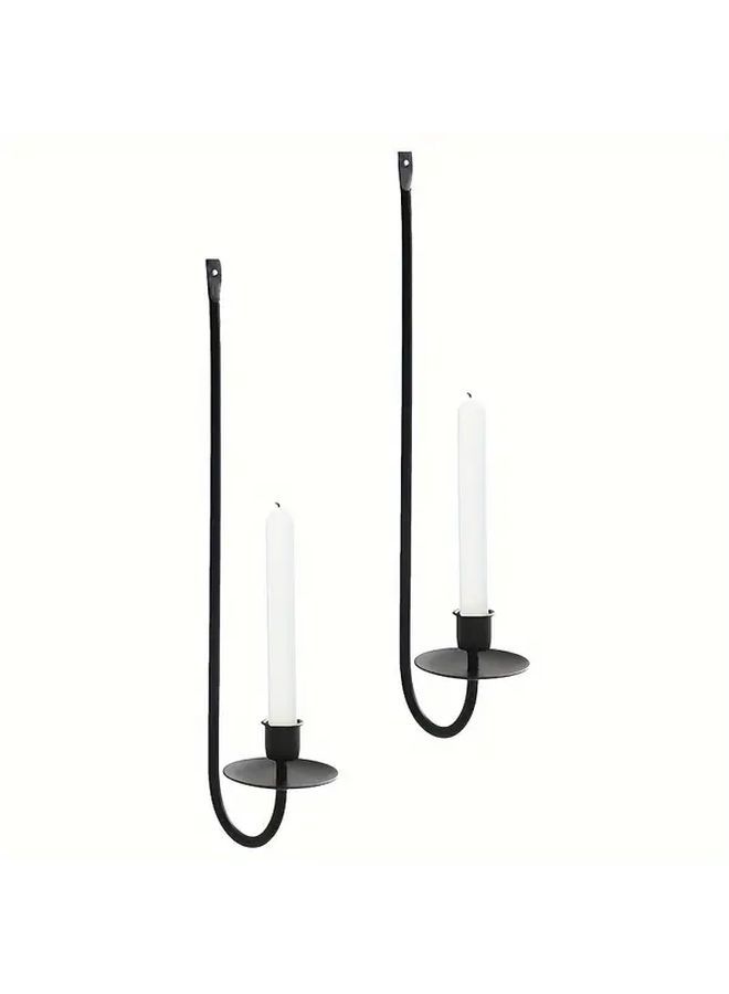 2pcs Holder A Elegant Metal Wall Mount Candle Sconce Holders Pillar Holder Modern Hanging For Living Room Bedroom Farmhouse Fireplace Wedding Wall Decorations - Image 5