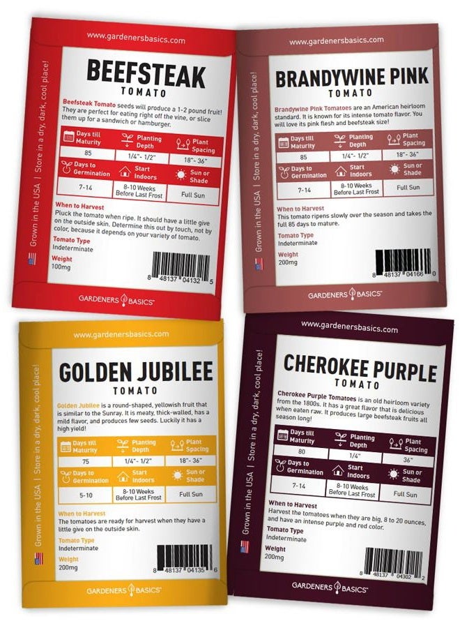 Gardeners Basics , Tomato Seeds For Planting 16 Variety Pack Heirloom Seeds, Tiny Tim, Cherry Beefsteak Roma Determinate And Indeterminate More, Non Gmo - Image 5