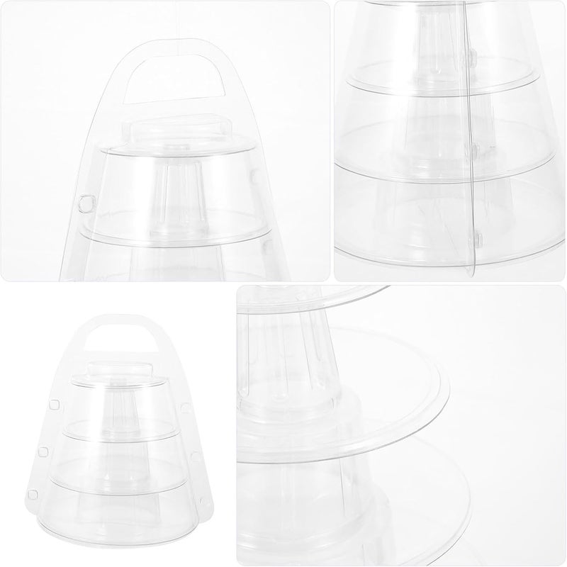 Transparent Macaron Display Rack with Cover Multi-Layer Dessert Storage Rack for Wedding Cake Tower - Image 5