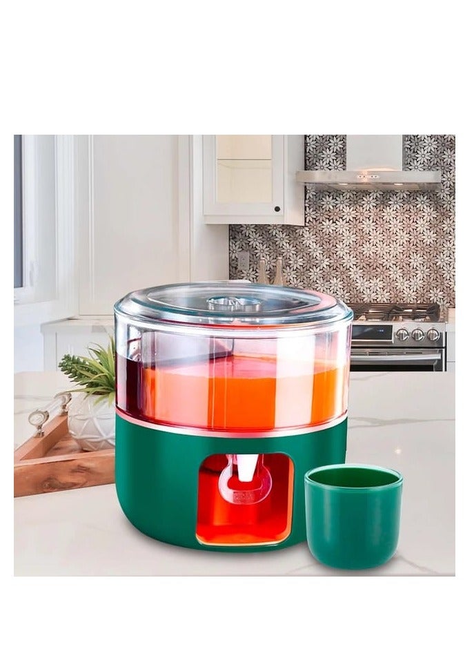 Jug Drink Dispenser Large Capacity Rotating Cold Water Pitcher With Compartments - Ideal For Iced Drinks, Fruit Tea, Outdoor Camping Beverage  - Image 1