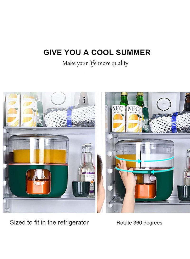 Jug Drink Dispenser Large Capacity Rotating Cold Water Pitcher With Compartments - Ideal For Iced Drinks, Fruit Tea, Outdoor Camping Beverage  - Image 3