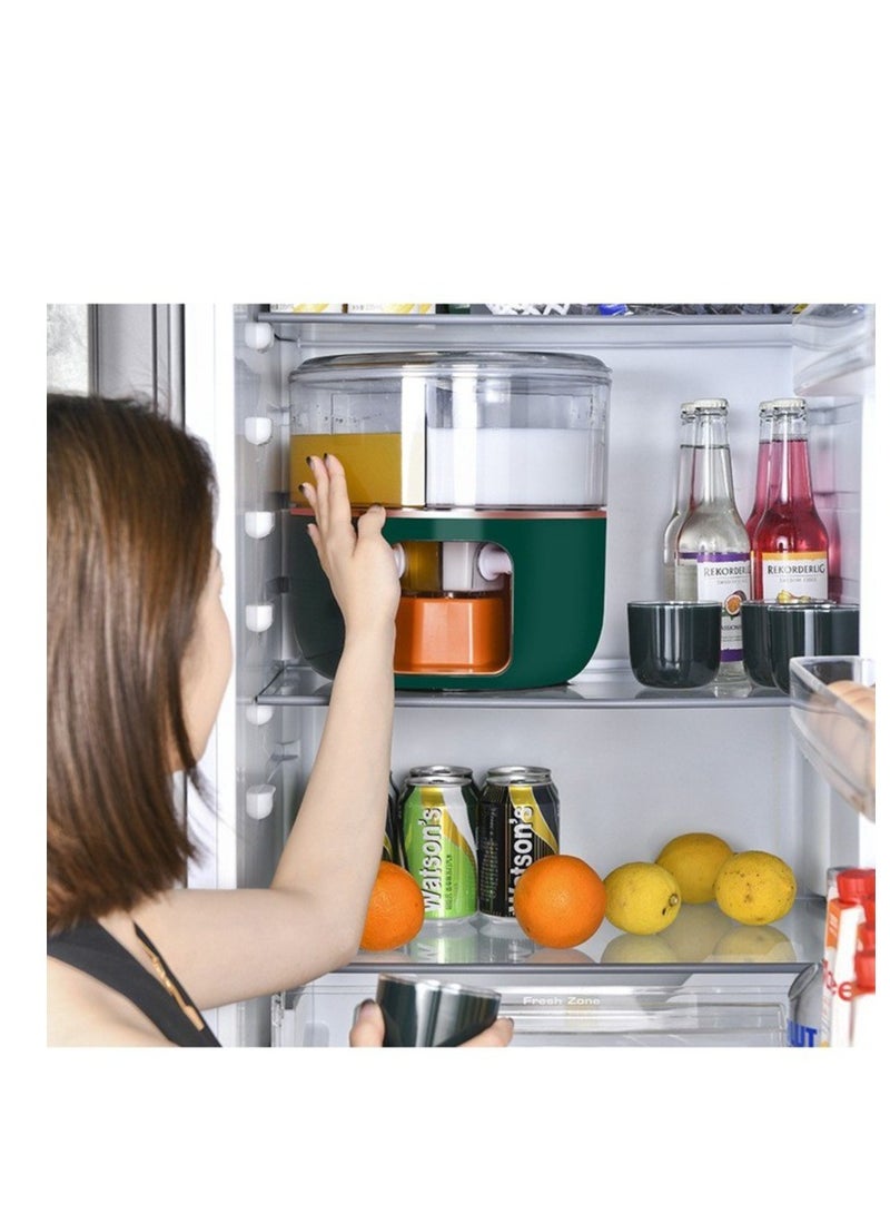 Jug Drink Dispenser Large Capacity Rotating Cold Water Pitcher With Compartments - Ideal For Iced Drinks, Fruit Tea, Outdoor Camping Beverage  - Image 5