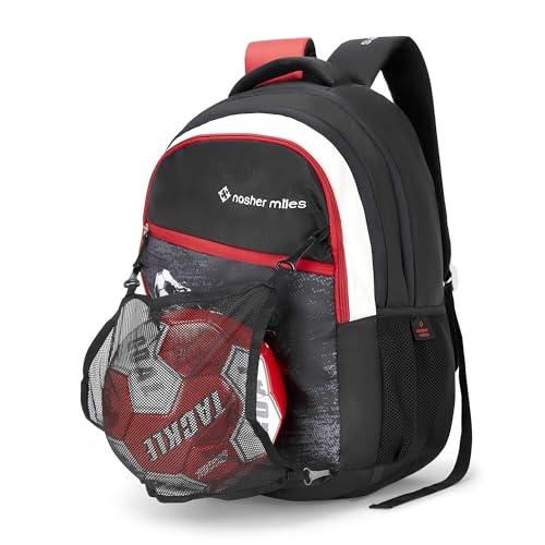 Nasher Miles 45 L Black Backpack with 3 compartment |Football Strike Casual,College and School, Polyester - Image 1